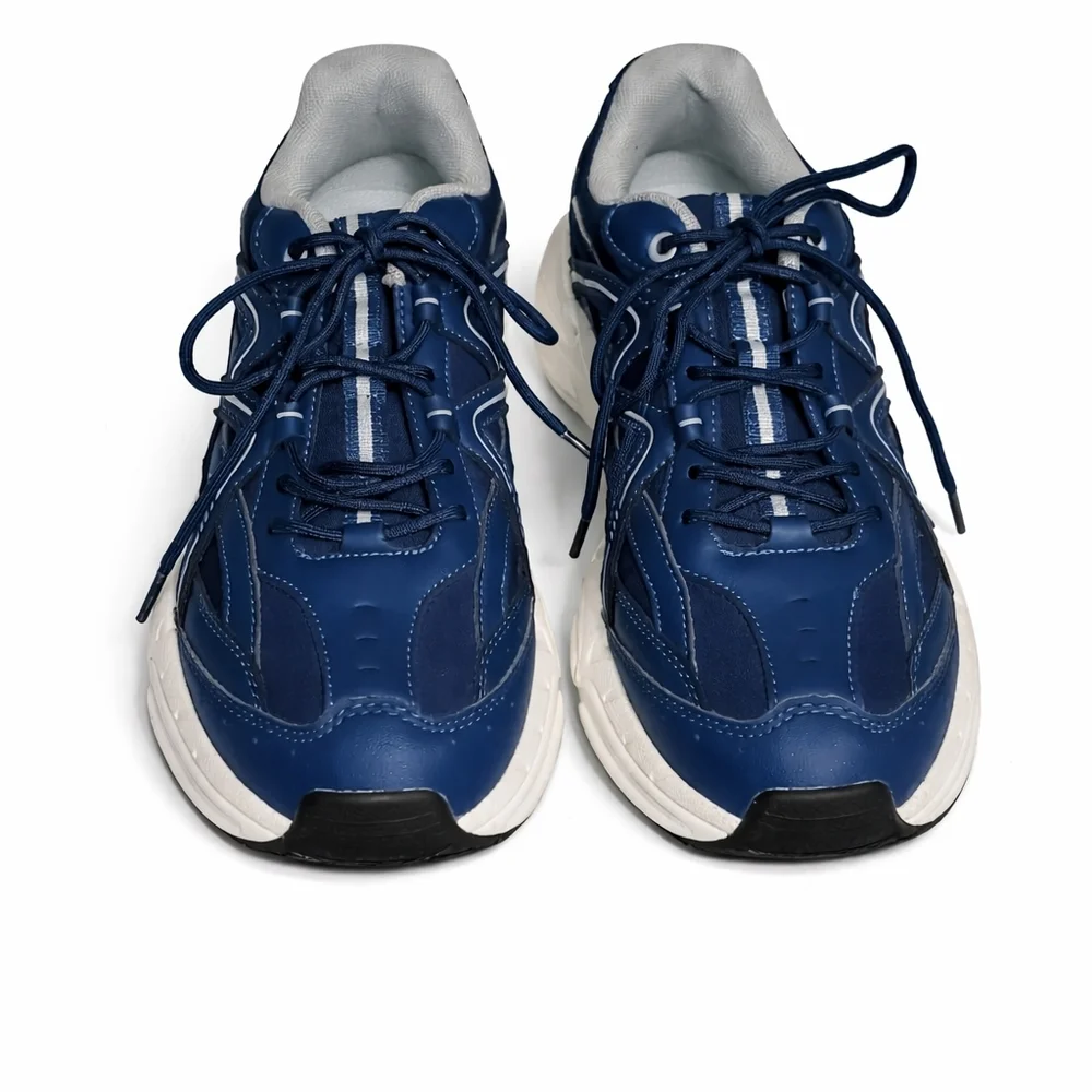 BURUDANI men's athletic running shoes in a blue color with white midsole Size 8